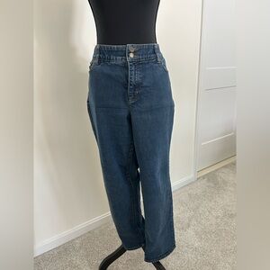 Lands' End Women's Straight Leg Jeans in Deep Blue